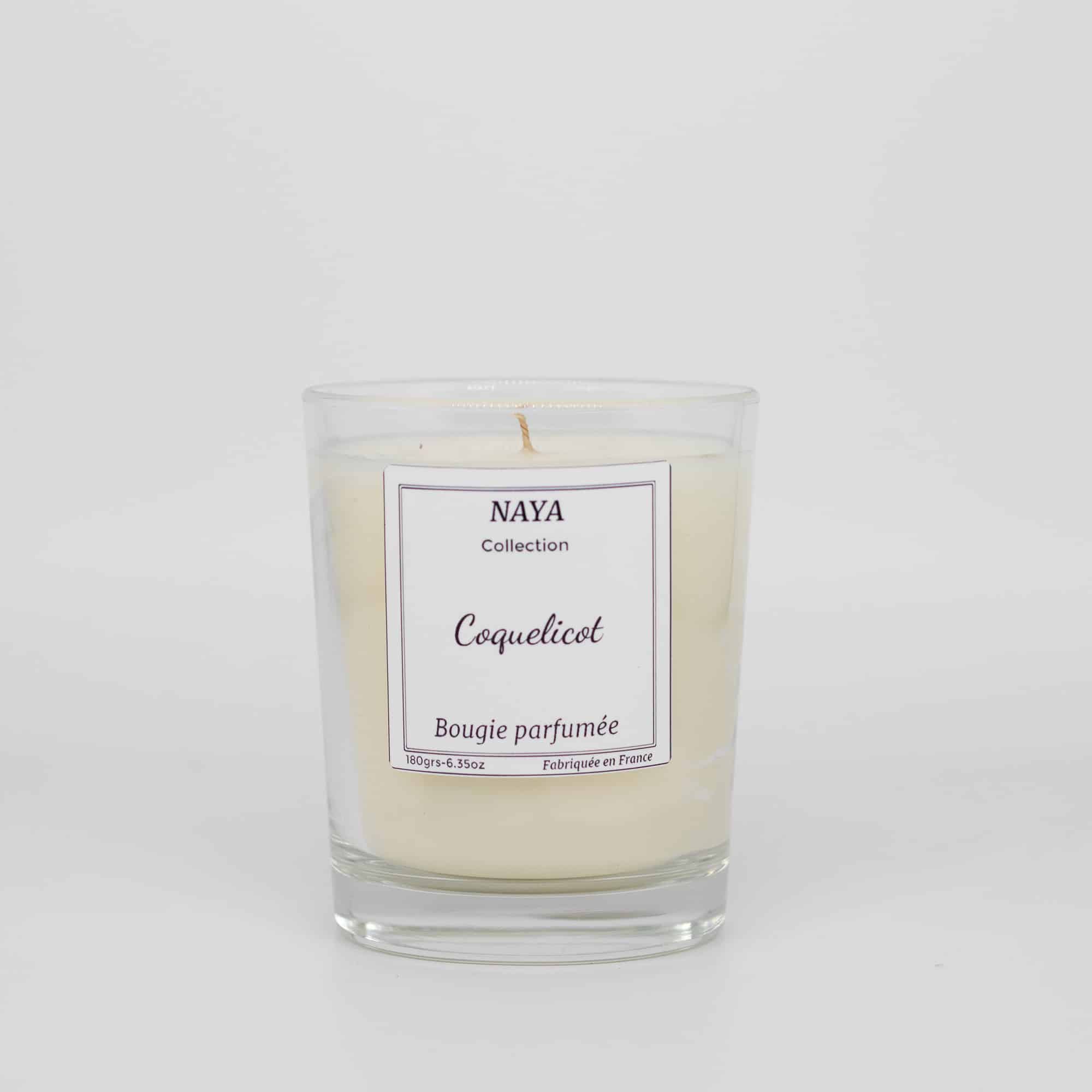 Bougie Parfumée Coquelicot 180g - Cire Végétale, Fabrication En Provence